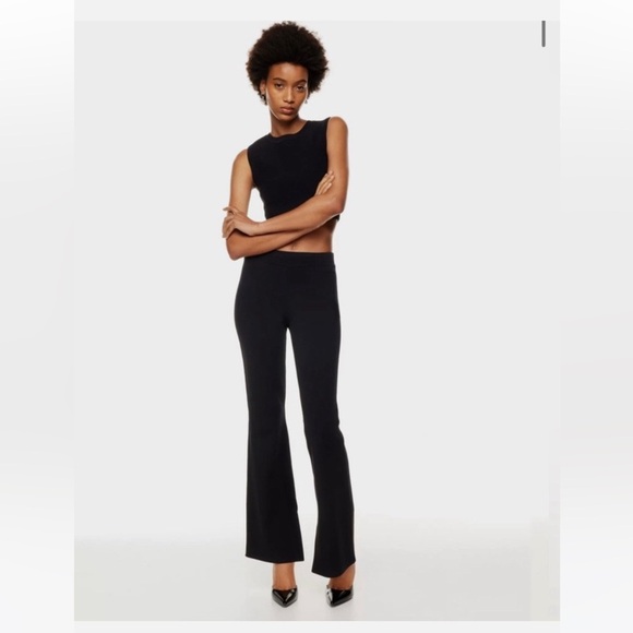 Aritzia Ten by Babaton Paramount Pant Black Split Leg High Rise - Picture 4 of 11